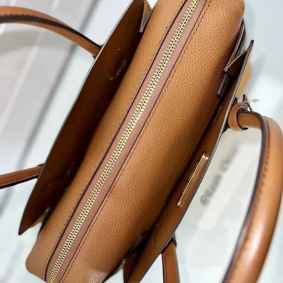 Michael Kors Mercer MD Two-Tone Pebbled Leather Belted Satchel - Honeycomb Multi - Picture 5 of 12